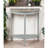 Natural Oak & Gray Console Table - Half-moon Shape And Practical Storage Elegant