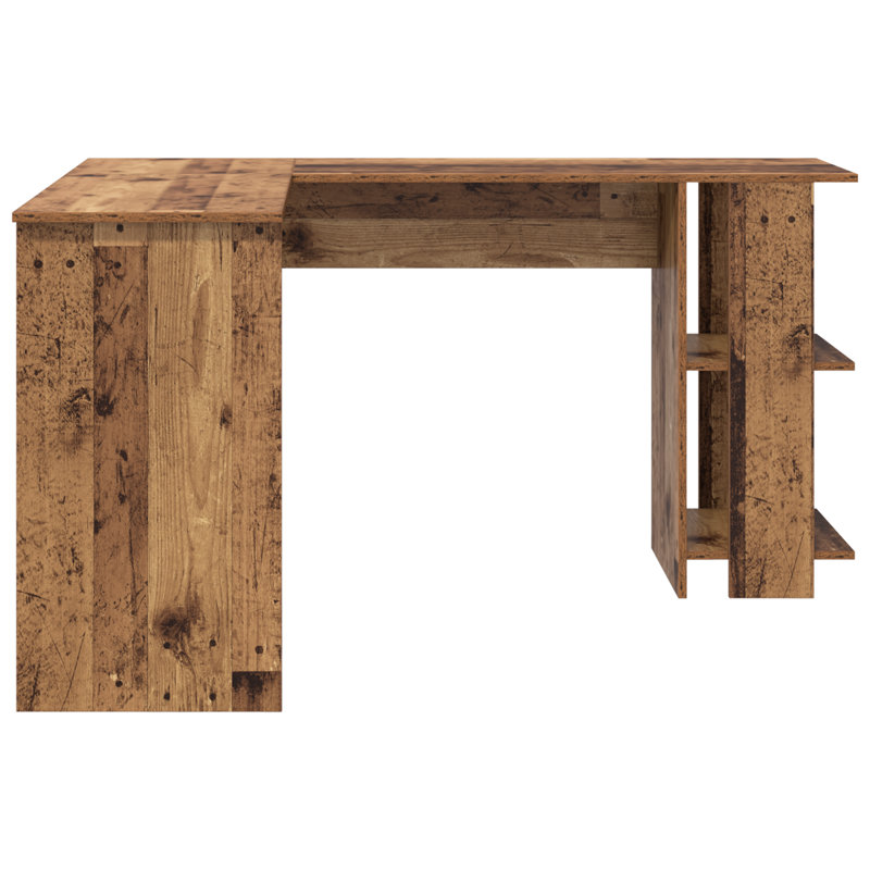 Corner Desk Particle Board Medium, Old Wood