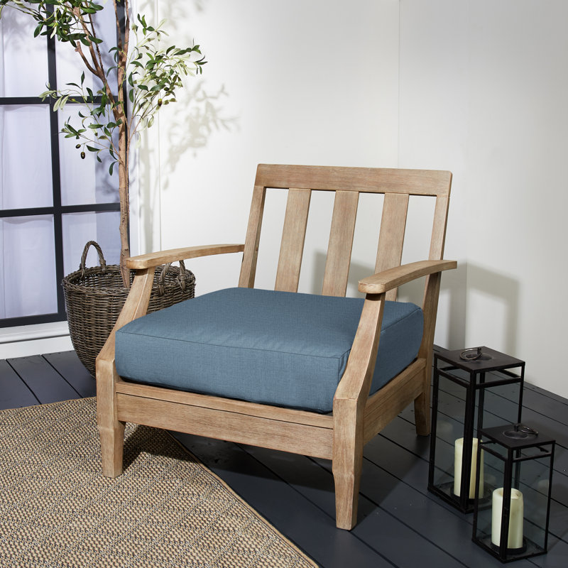 Coussin de siège d'extérieur 1 pièce Latitude Run® Sunbrella®, L 27 po x P 29 po, Sunbrella® bleu