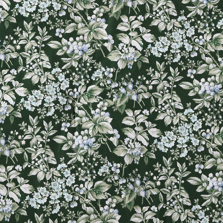 Laura Ashley Bramble Floral Green Standard Cotton Reversible Duvet