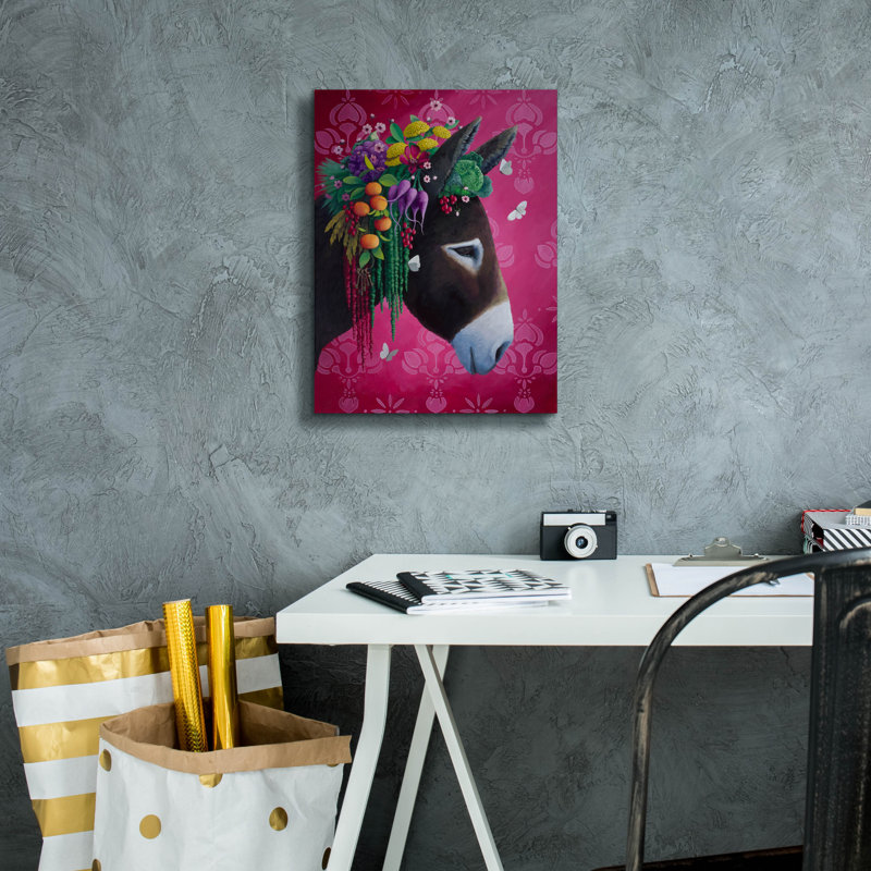  «Pink Burro» par Heather Gauthier, art mural sur toile, 12 po x 16 po