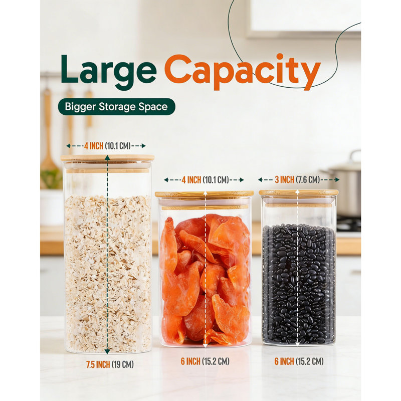 1400ml Glass Food Storage Container