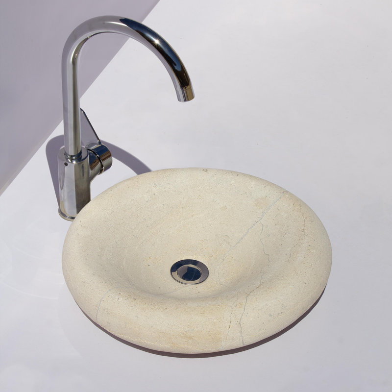 16.6'' L Bathroom Sink, Cream