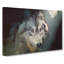 Wolf Under The Moon In Abstract - Wrapped Canvas Painting-55319854