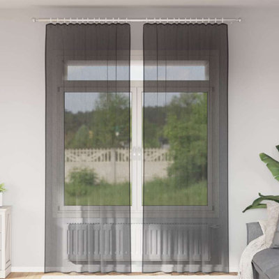 Voile Curtains With Rod Pockets 2 Pcs