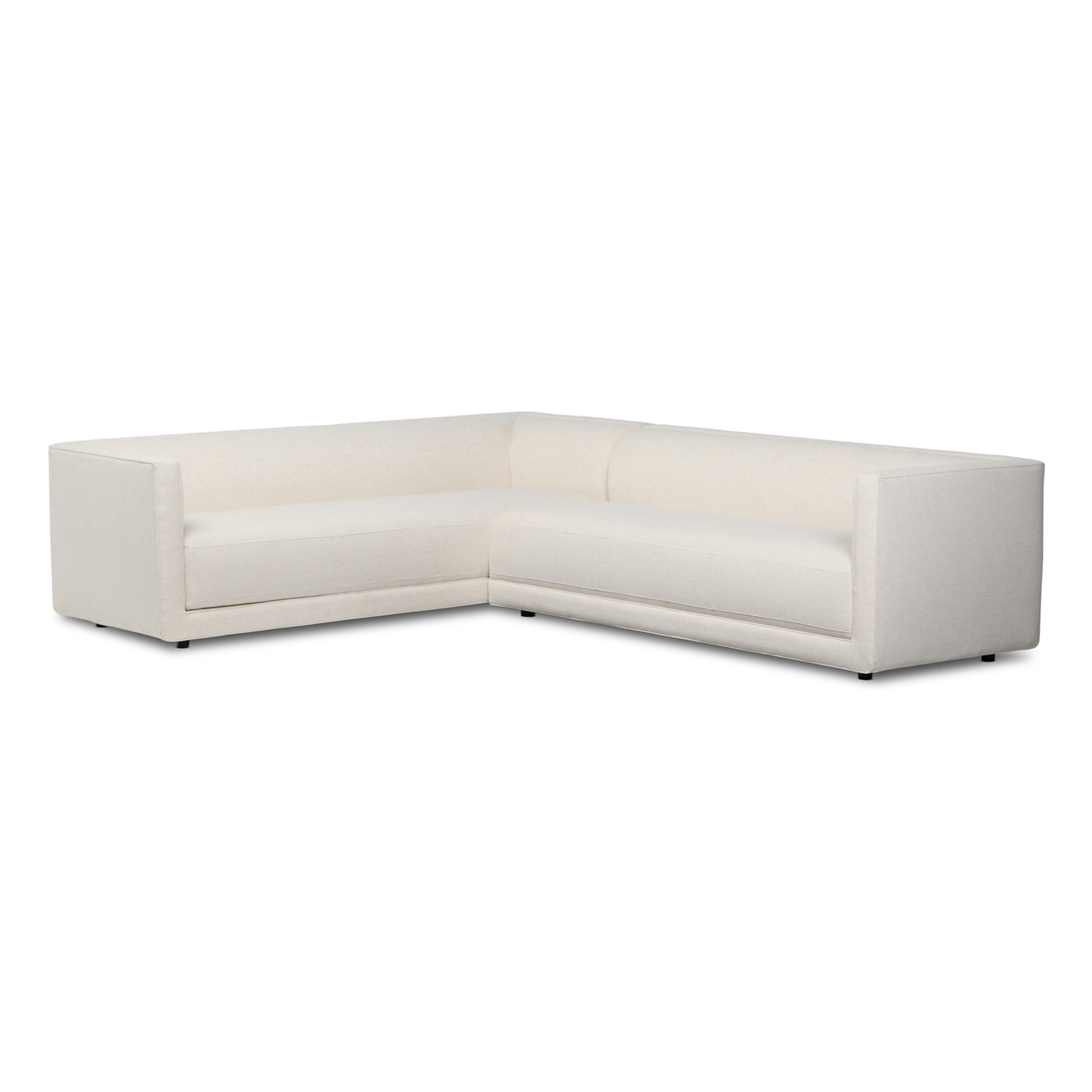Fitch 119" 2 - Piece Upholstered Corner Sectional, Left Hand Facing, Nomad Snow Crypton Performance Chenille