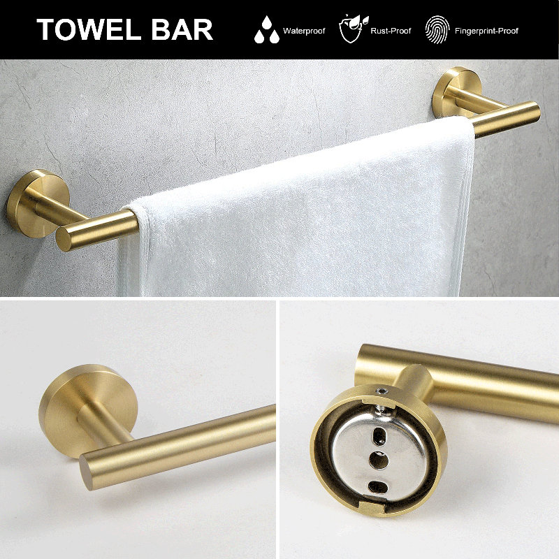 5 - Piece Bathroom Hardware Set, Gold
