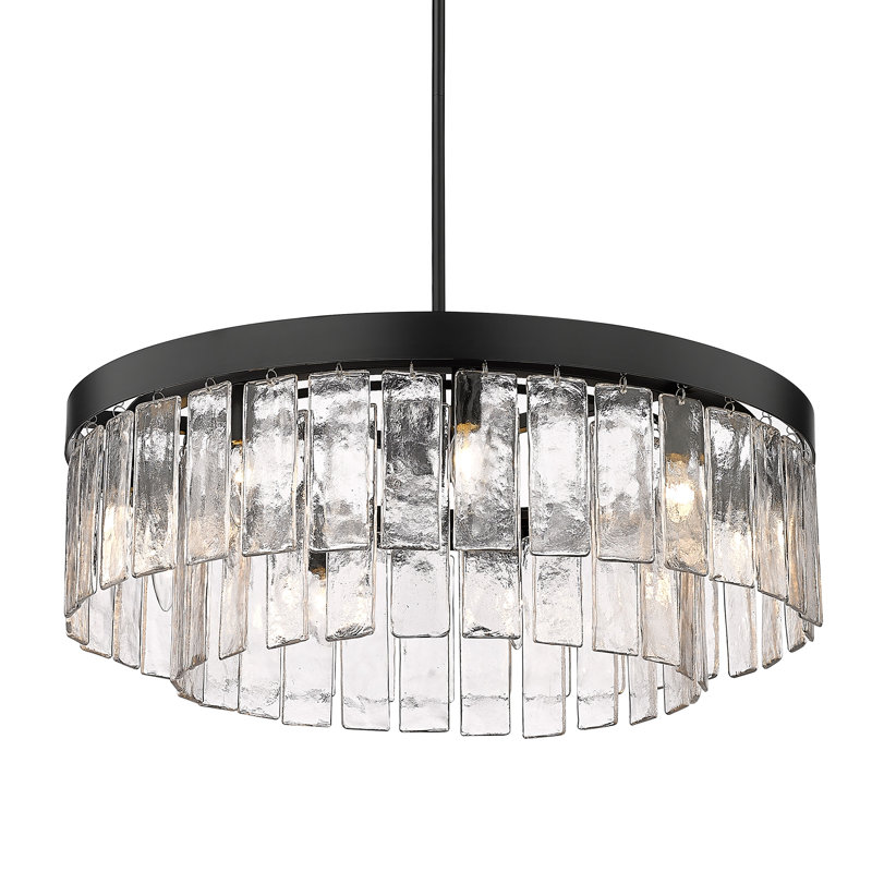Rodrico 9 - Light Steel Dimmable Geometric Chandelier, Black