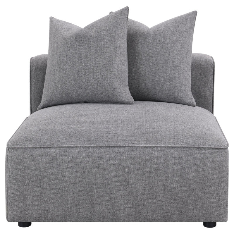 Chaise sans accoudoirs avec coussin décoratif Amherst, Gris