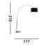 Bradham 209cm Chrome Plated Arched Floor Lamp