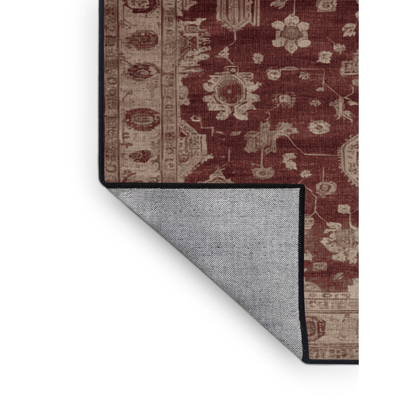 Tapis noir surteint lavable à la machine, Rond 7 pi