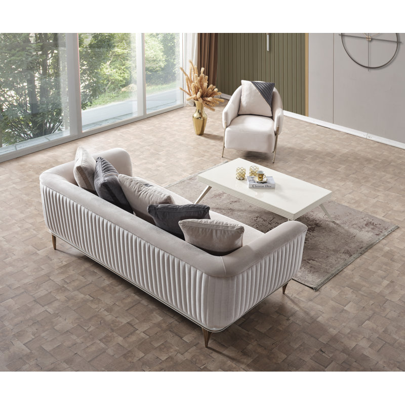 Canapé, causeuse et fauteuil d'appoint Peranza, Beige