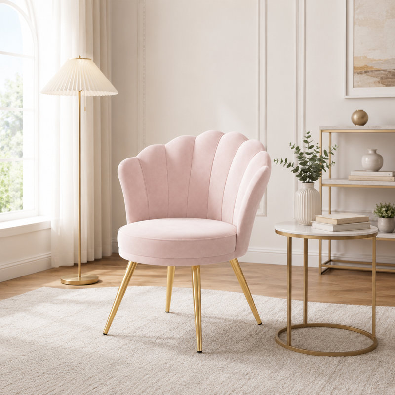 Velvet Accent Chair, Pink