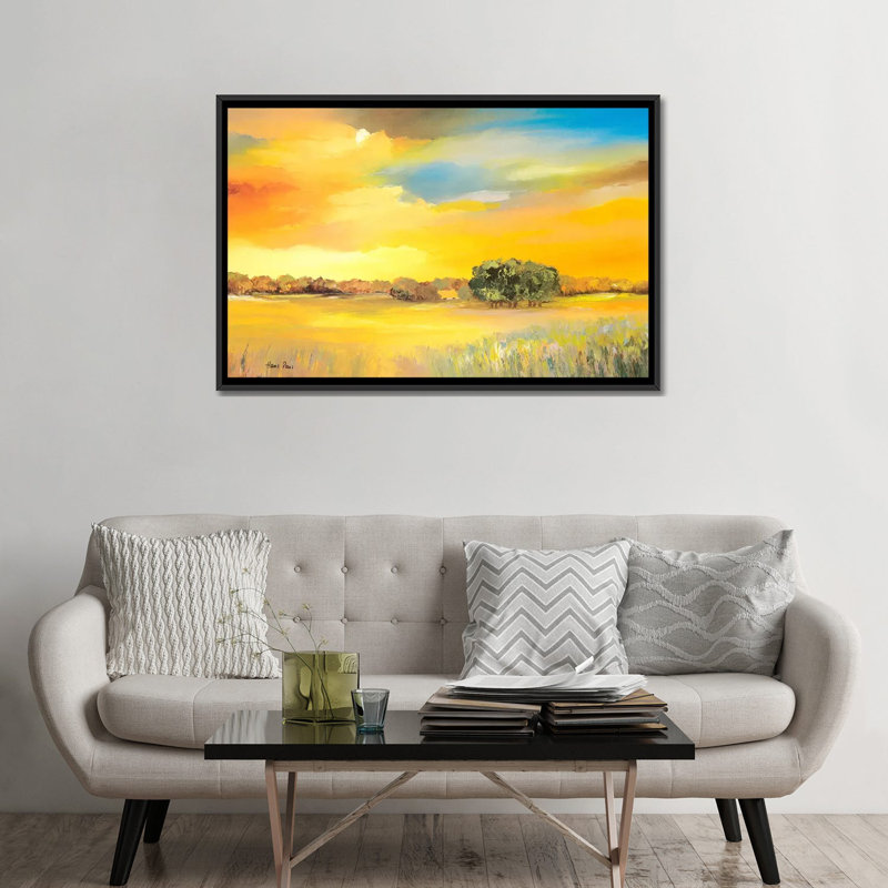 «Serene I», reproduction sur toile, H 18 po x l 26 po x P 1,5 po, Toile avec cadre noir, Pas de tapis
