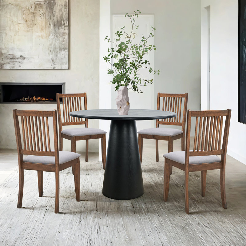 Swick Slat Back Side Chair, Brown