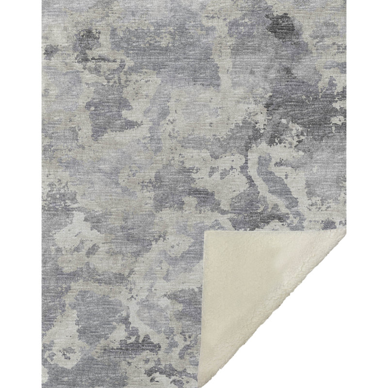 Jeté en sherpa Addison, Abstrait gris
