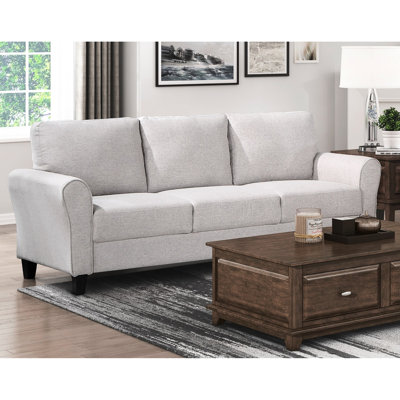 Textured Fabric For Modern Living, Sand Hued Transitional Style Upholstered In