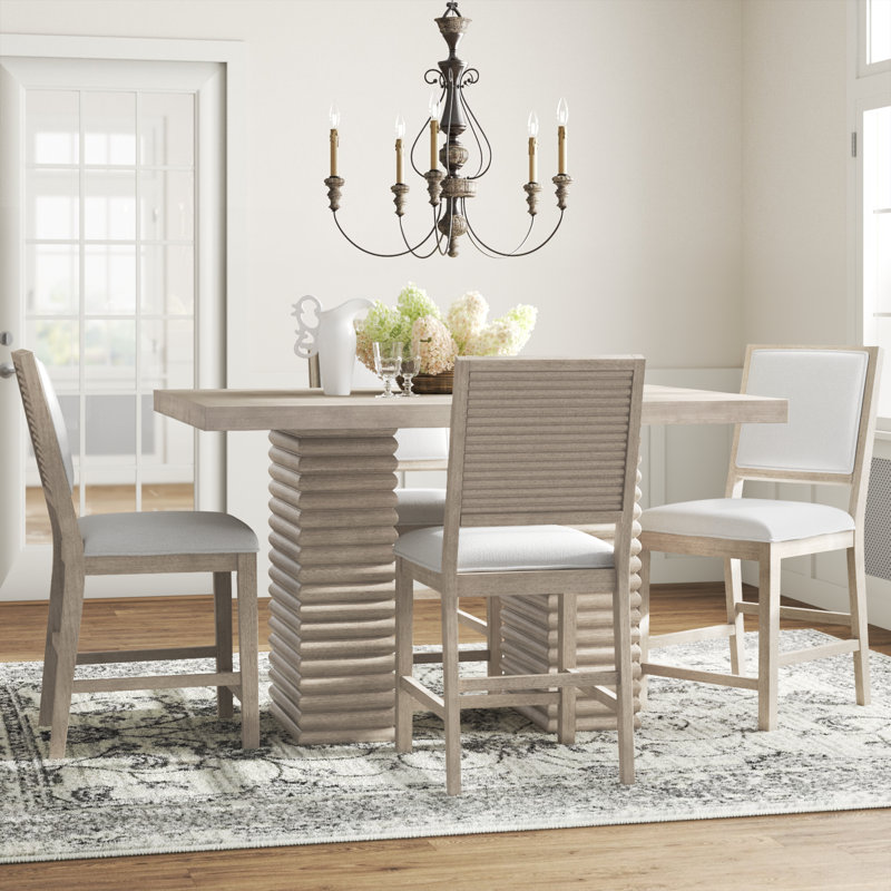 Reckert Trestle Dining Set, 5 Pieces: Table, 4 Chairs