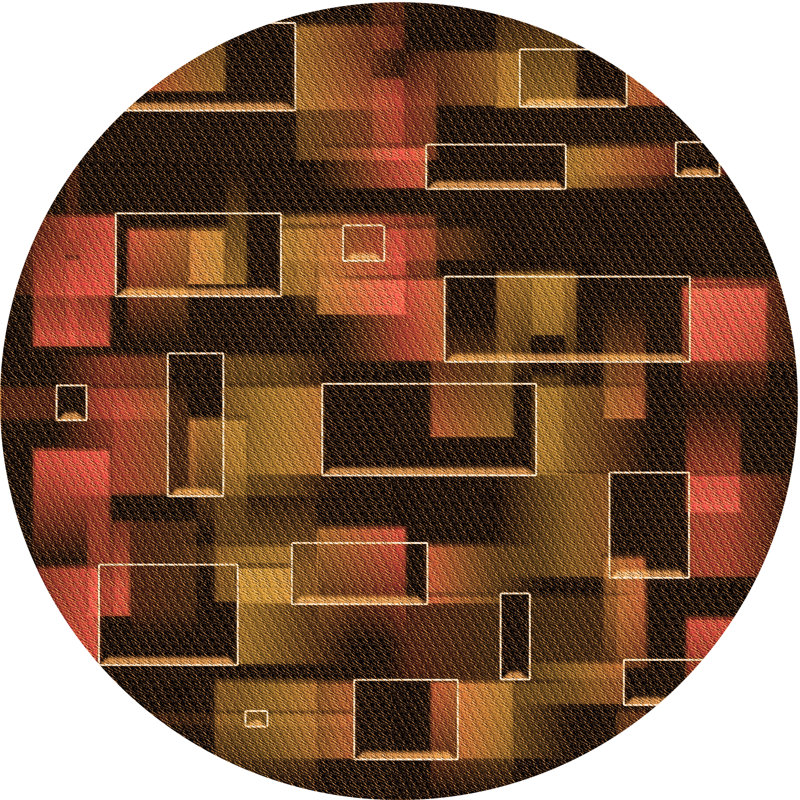 Abstract Indoor Rug, Round 4'