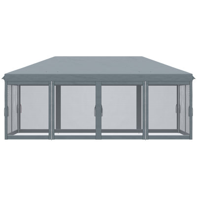 Outsunny 10' X 20' Pop Up Canopy Tent With Netting