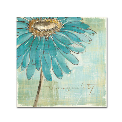 « spa marguerites iii », bleu de toile encadrée
