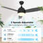 Ventilateur de plafond 48 po avec lumières DEL et télécommande 3 pales Demy