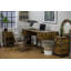 Harless Solid Wood Top Metal Base Writing Desk