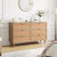 Commode double à 6 tiroirs en rotin pour chambre à coucher, commode, commode à tiroirs moderne-799312486