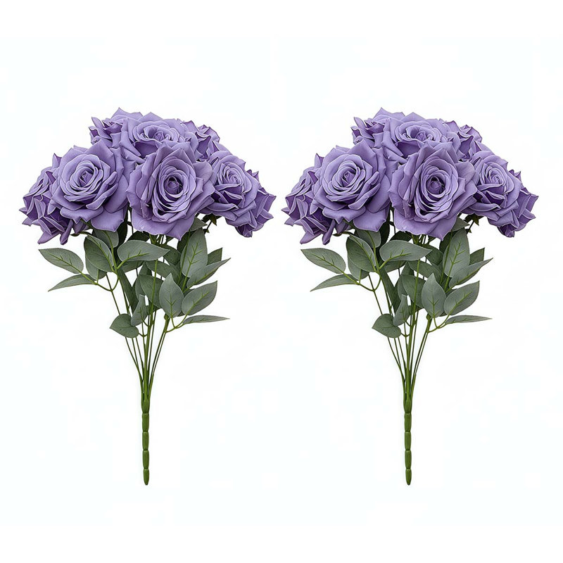 2 paquets de roses artificielles, Mauve