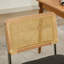 Ensemble de 2 chaises de salle à manger de style Mid-Century moderne en velours avec dossier en canne naturelle et base chromée, confortable et élégant-134682471