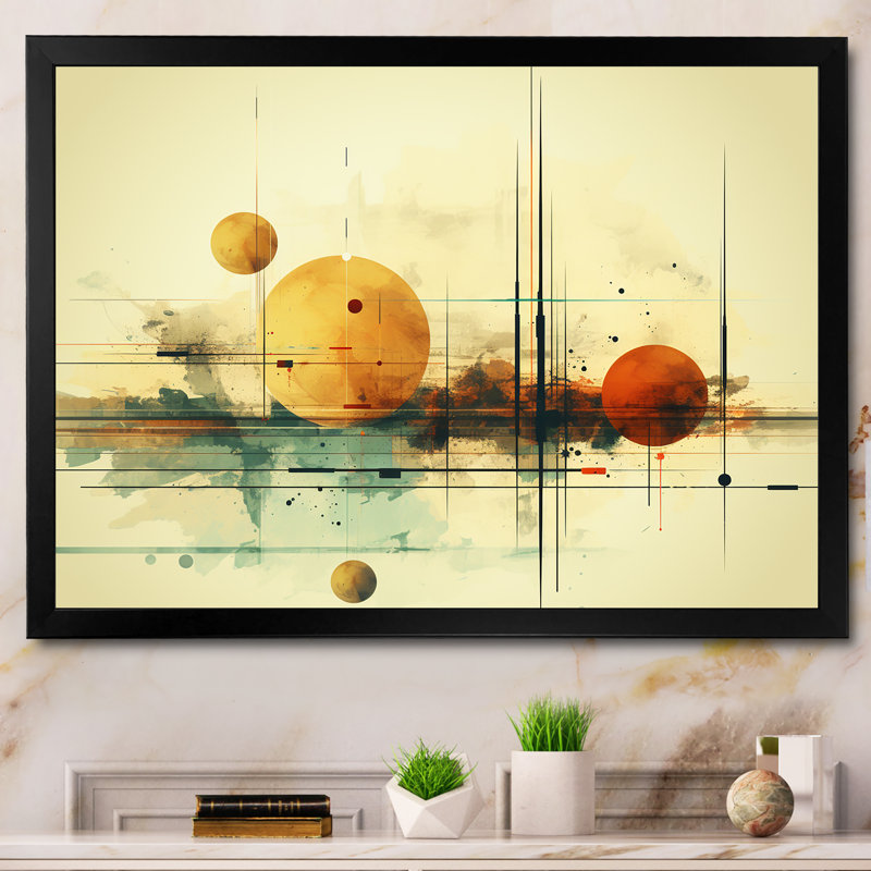 Transcendent Shapes Abstract Collages I - Abstract Collages, art mural, H 24 po x l 32 po x P 1 po, Cadre d'angle fermé noir