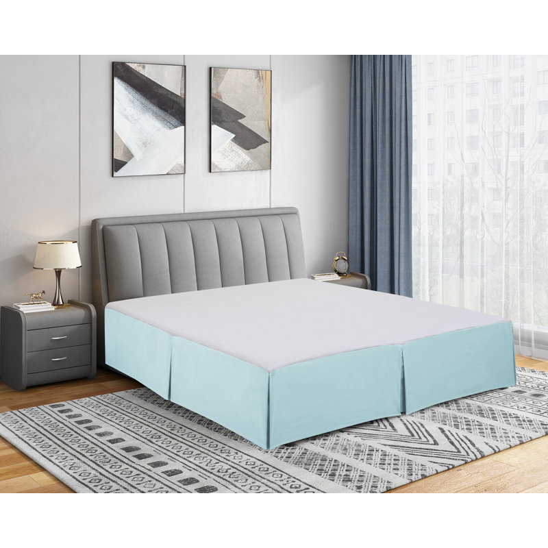 Jupe de lit en microfibre douce de 14 po Wayfair Basics® 1800 Series, Turquoise, Grand