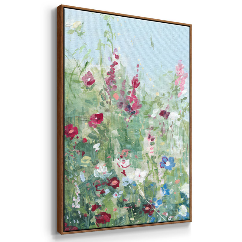 Sweet Summer Meadow, reproduction sur toile 3 pièces, H 40 po x l 78 po, Cadre noyer