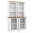 2-Piece Tall Freestanding Cabinet Set With Walnut Top, Open Storage, Display Bookcase With Anti-Tip Device-1292828266