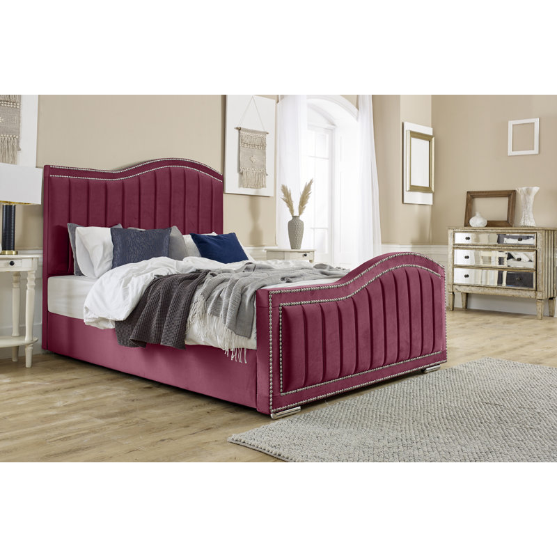 Celise Upholstered Bed, Single (3'), Maroon