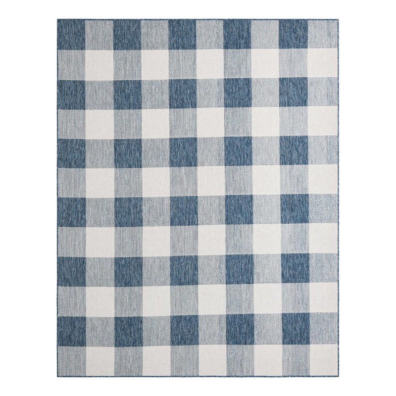 Talih Gingham Indoor / Outdoor Rug, Rectangle 7'10" x 10'