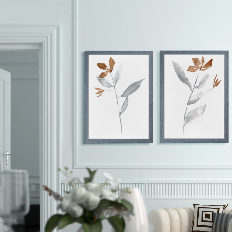 «Simple Stem I» par Vincent Van Gogh - ensemble de 2 reproductions d'art, H 24 po x l 18 po x P 1,25 po, Pas de tapis