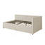 Lit de coin en L de style moderne avec lit simple en lin et deux tiroirs de rangement-965442927