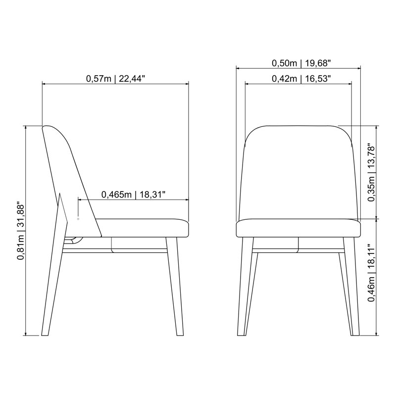 Tonia Upholstered Dining Chair, Grey Mix/Ebano