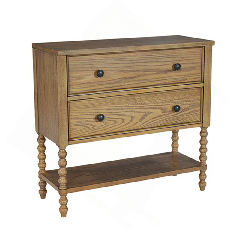 Commode d'appoint 2 tiroirs Naturel Voir ci-dessous