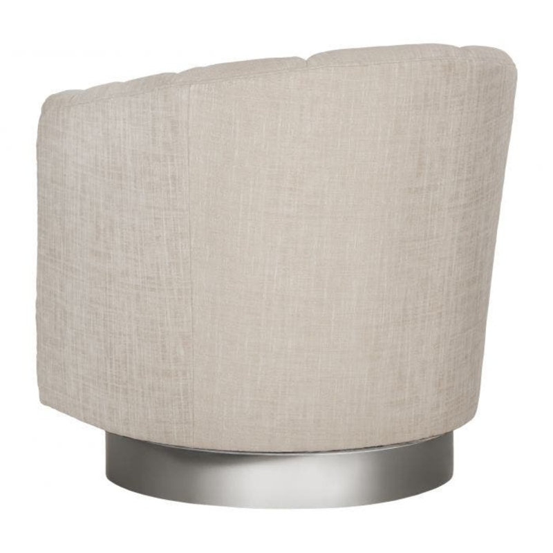 Fauteuil demi-tonneau pivotant de 28,75 po Conseilsy, Sable 9508, Noisette