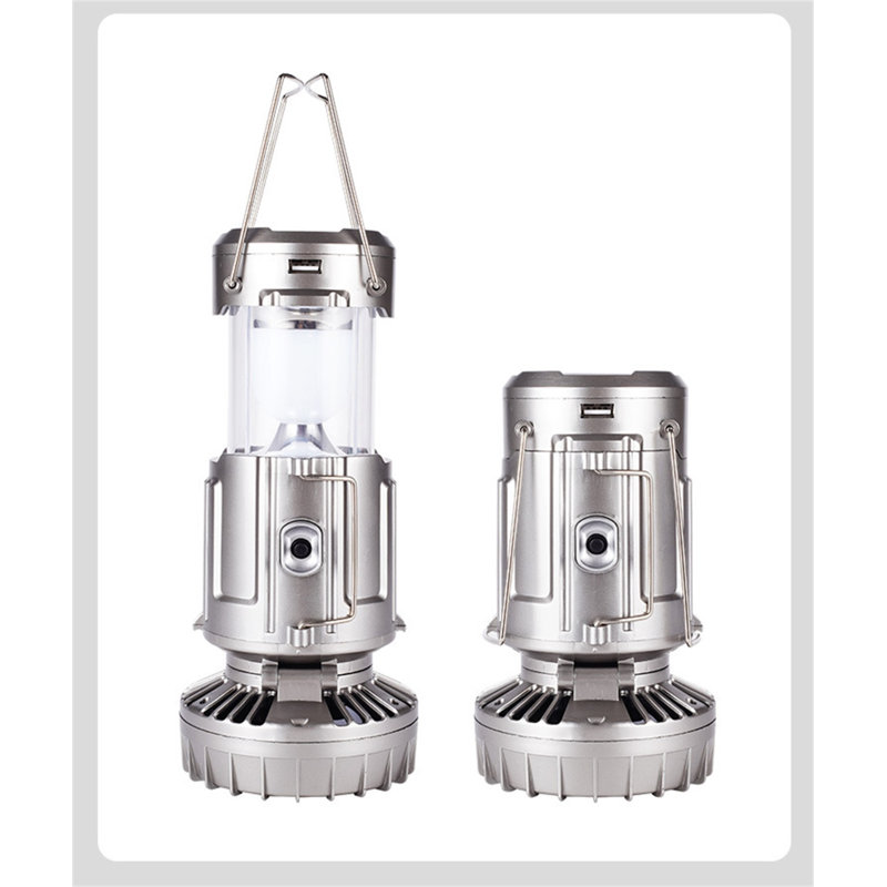 Lumières pour les amateurs de plein air Tente de camping avec ventilateur pliant, Silver