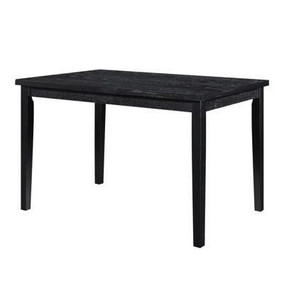 Casual Style Ash Veneer Dining Table In Black Finish, Wood Built, Seating For 4 Modern Finish Table, Ideal Eating, 4