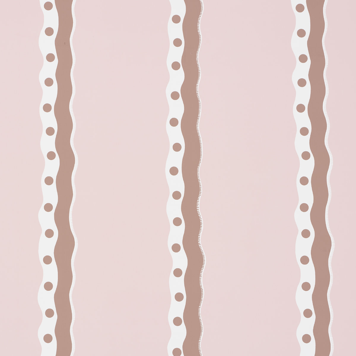 Schumacher Rousseau Wallpaper Roll, Cocoa/Blush