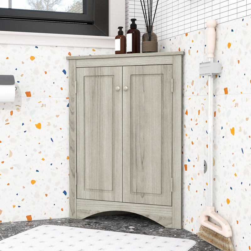 Bathroom Storage Cabinet with Shelves, Oak