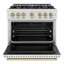 ZLINE Autograph 36" Classic DuraSnow Gas Range w/ Black Door & Bronze Accents-1202382395
