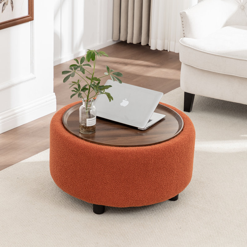 Table basse ronde avec rangement Pietsch, Boucle orange