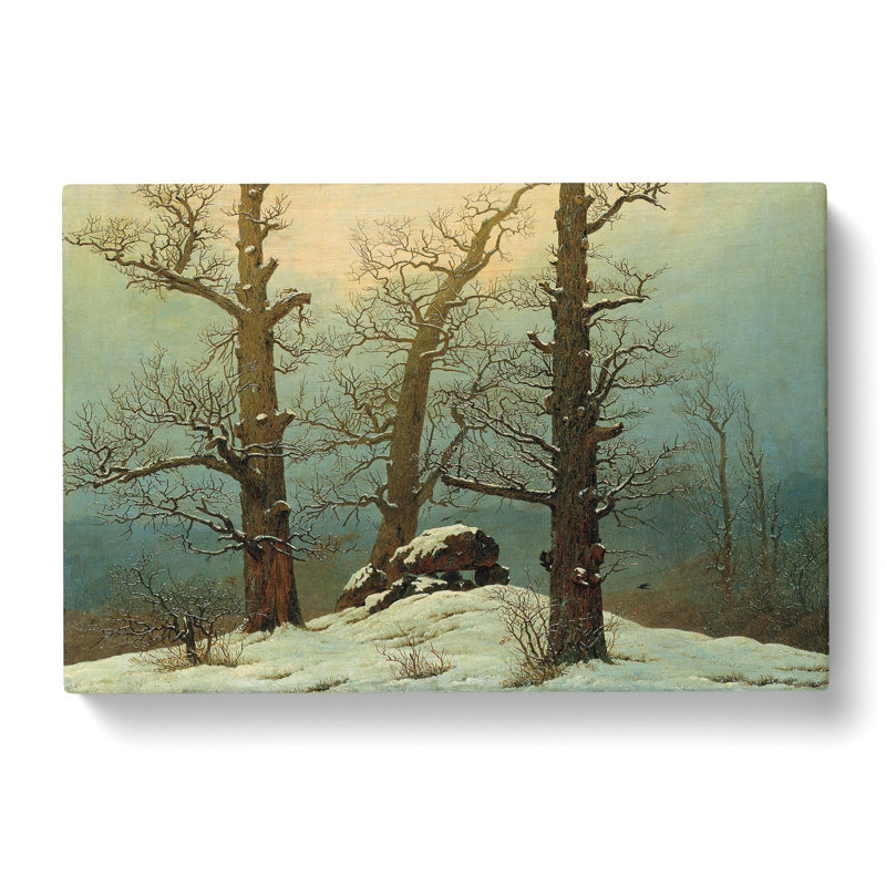 Cairn In Snow by Caspar David Friedrich - Wrapped Canvas Painting, 50cm H x 76cm W x 3cm D