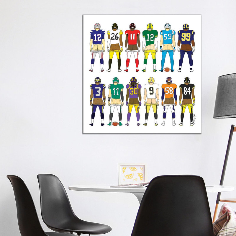 Football Butts - Wrapped Canvas Print, 93.98 cm H x 93.98 cm W x 3.175 cm D