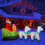 Père Noël gonflable en traîneau